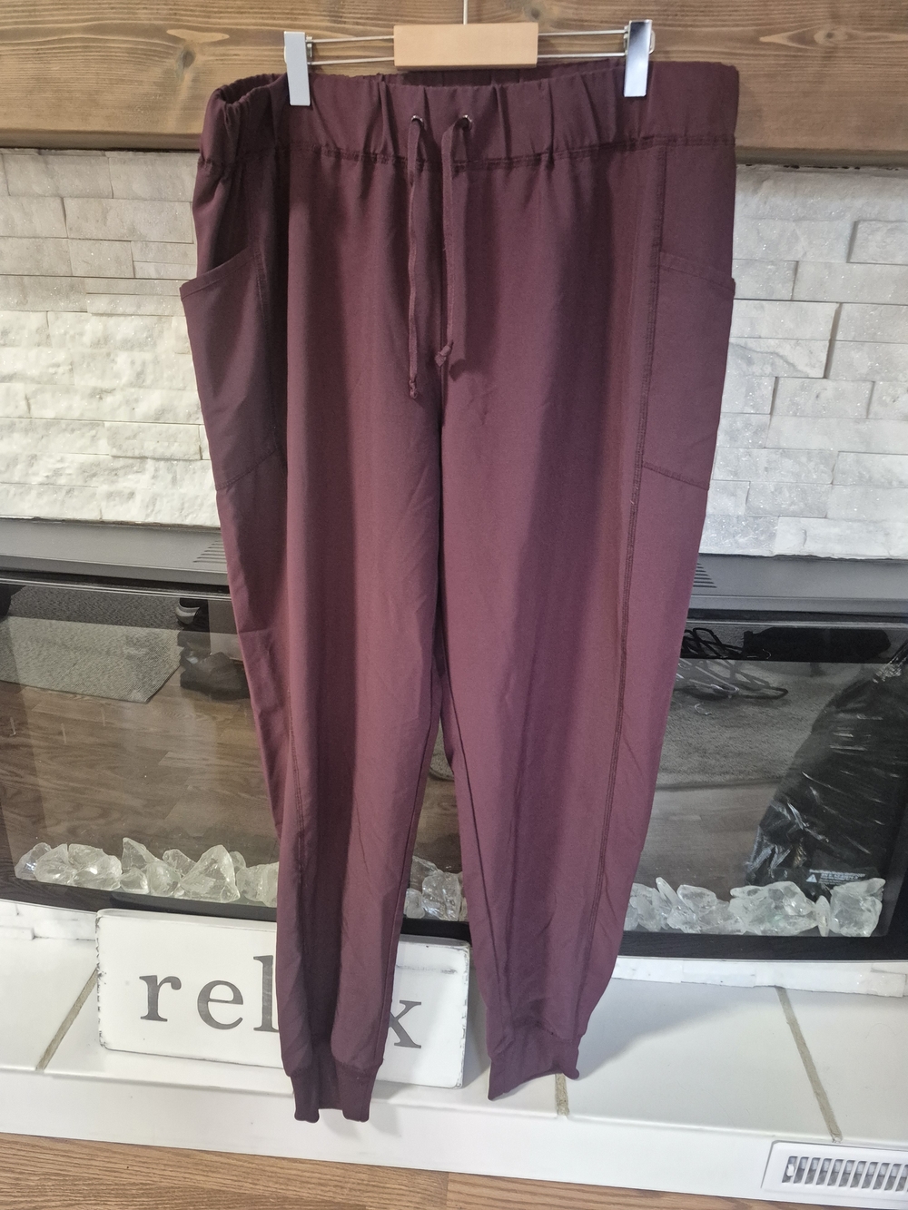 Joe Fresh Womens Burgundy Drawstring Joggers